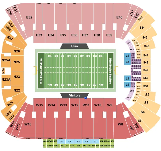 Rice Eccles Stadium Seating Chart